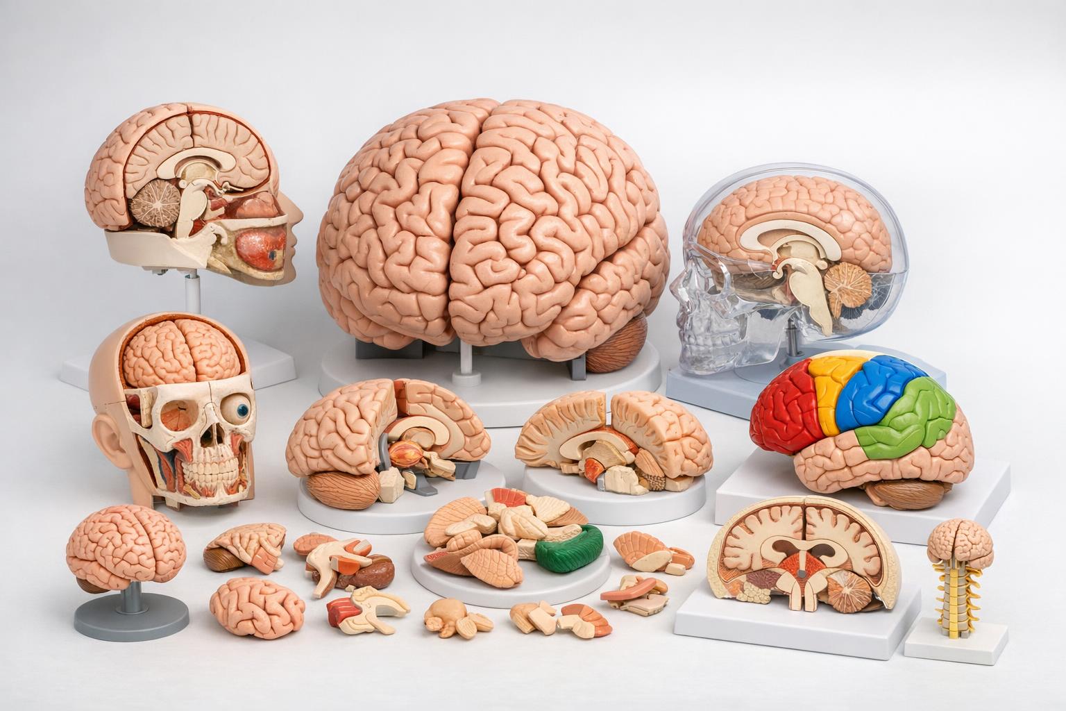 Kolekcja edukacyjnych modeli mózgu - różne typy i rozmiary
